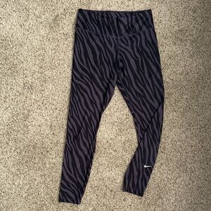 Nike Black and Purple Zebra Leggings